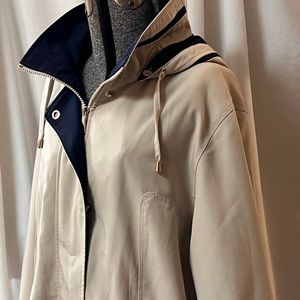 Womens Braetan 14/16w xl tan and navy jacket coat raincoat it is